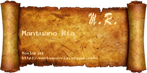 Mantuano Ria névjegykártya